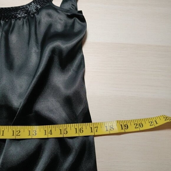 BEDO Black satin beaded backless shift dress - Picture 9 of 16